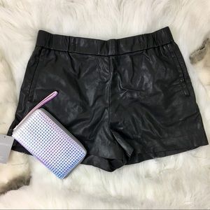 Zara Trafaluc Black Faux Leather Shorts